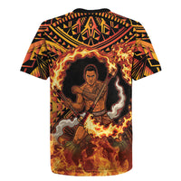 Samoa Siva Afi Dance Fireknife Rugby Jersey Samoan Tribal Motif Dancing in the Fire