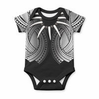 Samoan Ula Nifo Afi Tribal Baby Onesie Polynesian Pattern LT9 Black - Polynesian Pride
