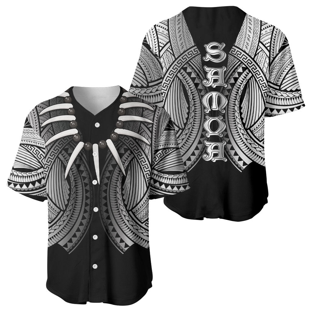 Samoan Ula Nifo Afi Tribal Baseball Jersey Polynesian Pattern