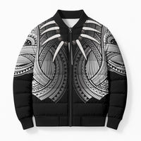 Samoan Ula Nifo Afi Tribal Bomber Puffer Jacket Polynesian Pattern