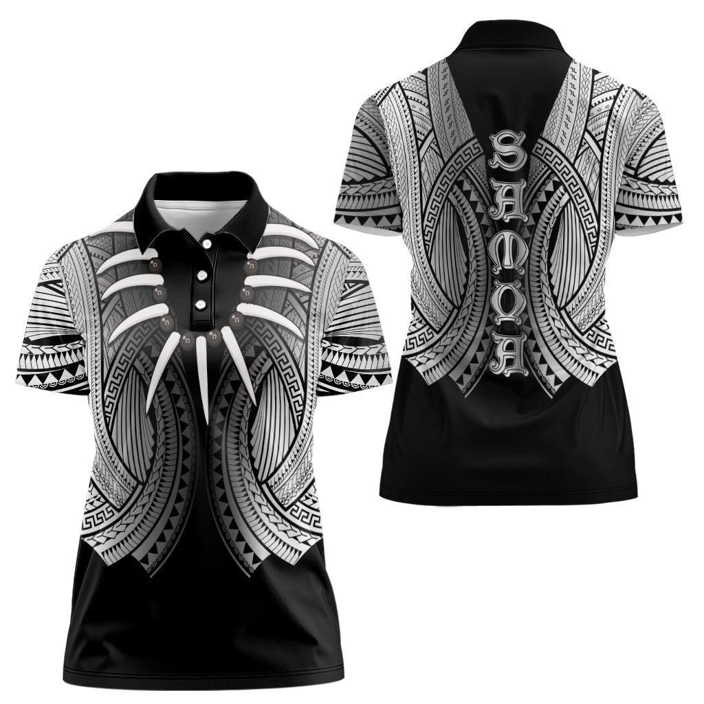Samoan Ula Nifo Afi Tribal Women Polo Shirt Polynesian Pattern