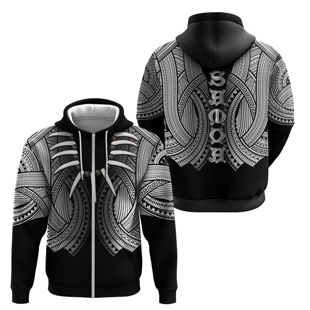 Samoan Ula Nifo Afi Tribal Zip Hoodie Polynesian Pattern