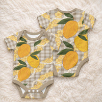 Maku'e Hawaiian Mango Palaka Baby Onesie Aloha Hibiscus Pikake Lei LT9 - Polynesian Pride
