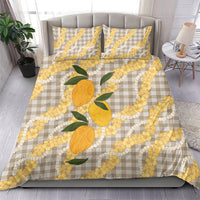 Maku'e Hawaiian Mango Palaka Bedding Set Aloha Hibiscus Pikake Lei
