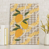Maku'e Hawaiian Mango Palaka Canvas Wall Art Aloha Hibiscus Pikake Lei