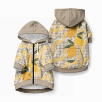 Maku'e Hawaiian Mango Palaka Pet Hoodie Aloha Hibiscus Pikake Lei LT9 Zip-up Brown - Polynesian Pride