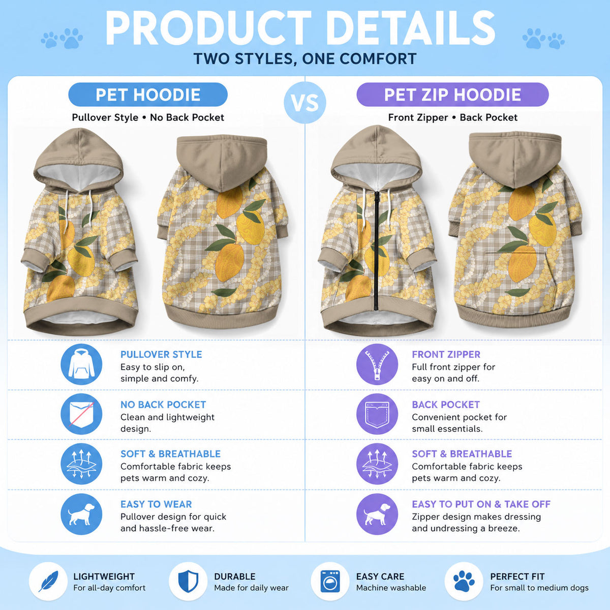 Maku'e Hawaiian Mango Palaka Pet Hoodie Aloha Hibiscus Pikake Lei LT9 - Polynesian Pride