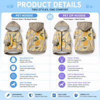 Maku'e Hawaiian Mango Palaka Pet Hoodie Aloha Hibiscus Pikake Lei LT9 - Polynesian Pride