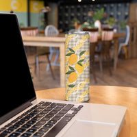Maku'e Hawaiian Mango Palaka Skinny Tumbler Aloha Hibiscus Pikake Lei