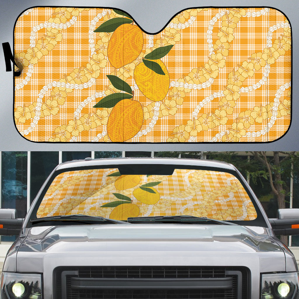 Alani Hawaiian Mango Palaka Auto Sun Shade Aloha Hibiscus Pikake Lei