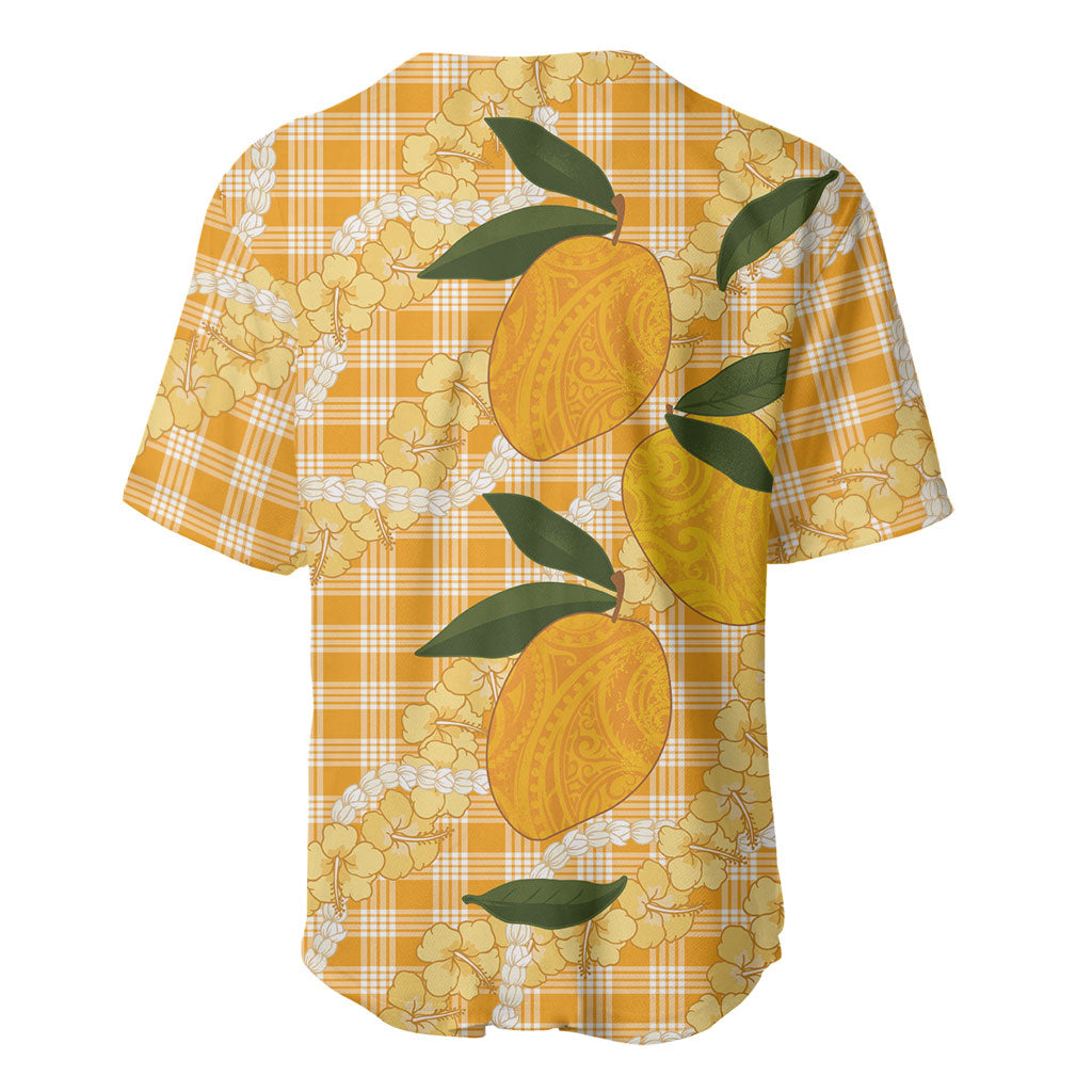 Alani Hawaiian Mango Palaka Baseball Jersey Aloha Hibiscus Pikake Lei