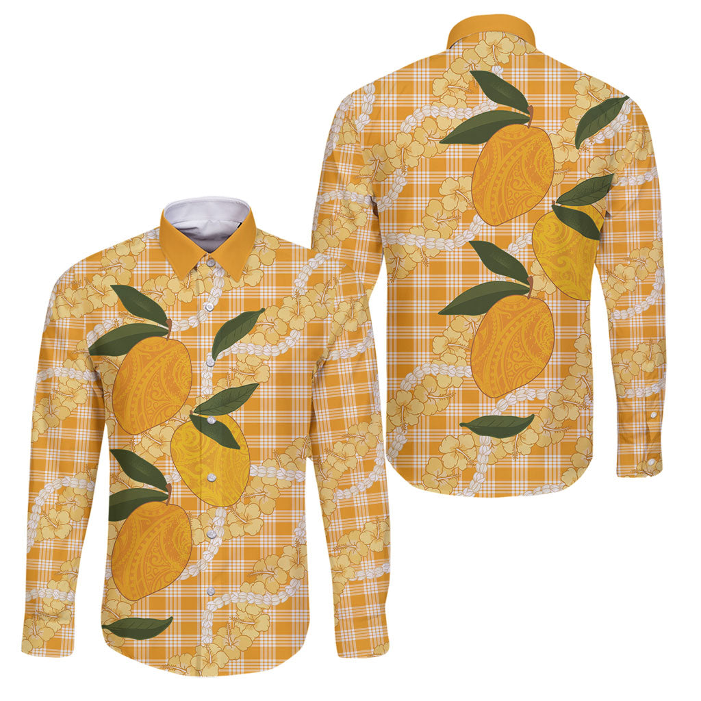 Alani Hawaiian Mango Palaka Family Matching Tank Maxi Dress and Hawaiian Shirt Aloha Hibiscus Pikake Lei