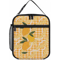 Alani Hawaiian Mango Palaka Lunch Bag Aloha Hibiscus Pikake Lei LT9 10.2 × 8.3 × 4.3 inch Orange - Polynesian Pride