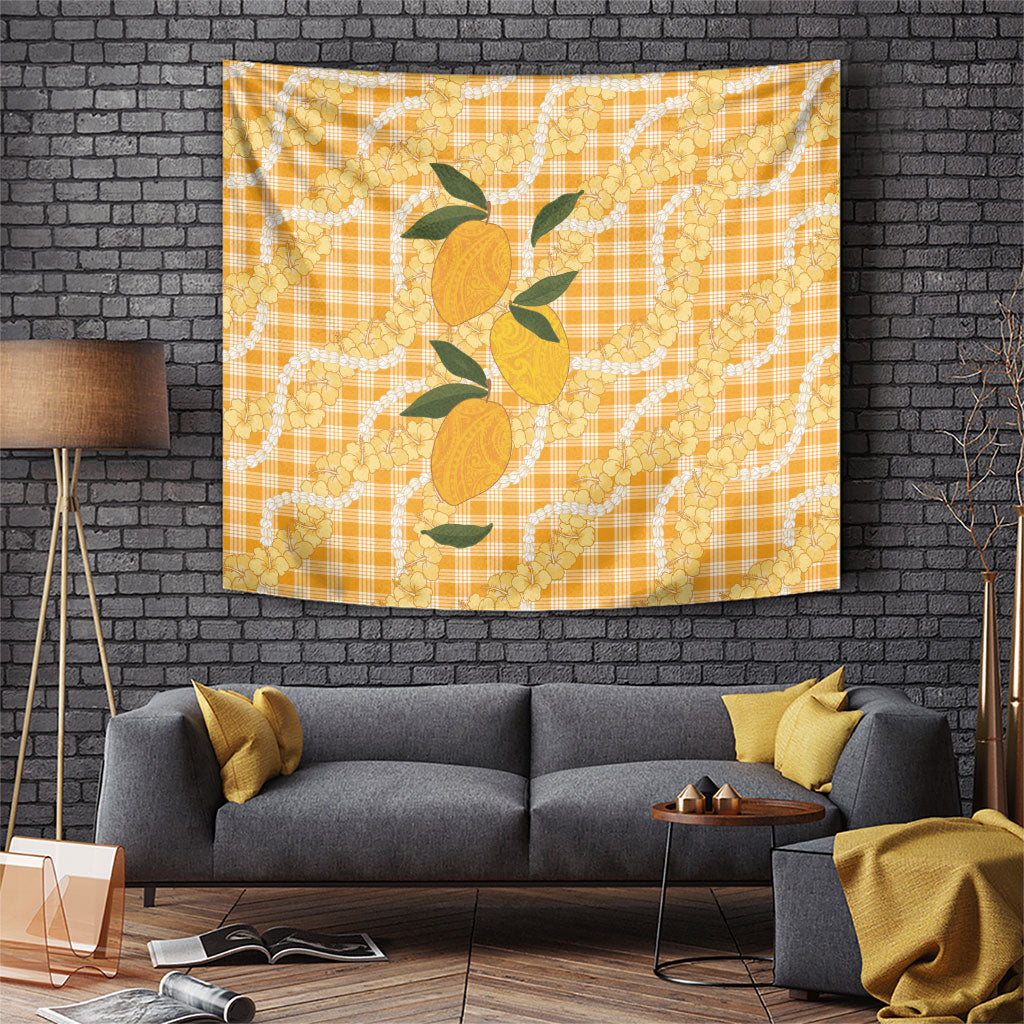 Alani Hawaiian Mango Palaka Tapestry Aloha Hibiscus Pikake Lei