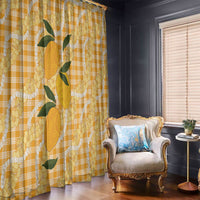 Alani Hawaiian Mango Palaka Window Curtain Aloha Hibiscus Pikake Lei