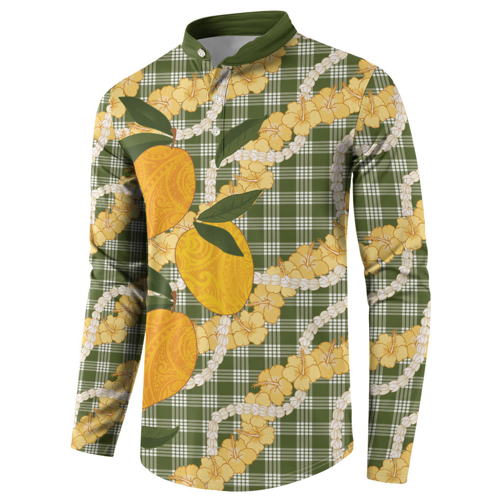 Uliuli Ahiahia Hawaiian Mango Palaka Button Sweatshirt Aloha Hibiscus Pikake Lei