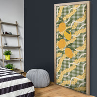 Uliuli Ahiahia Hawaiian Mango Palaka Door Cover Aloha Hibiscus Pikake Lei