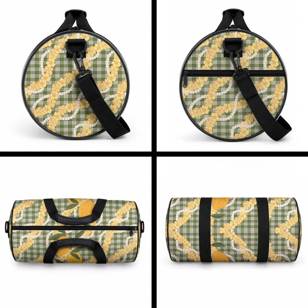 Uliuli Ahiahia Hawaiian Mango Palaka Duffle Bag Aloha Hibiscus Pikake Lei LT9 - Polynesian Pride