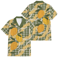 Uliuli Ahiahia Hawaiian Mango Palaka Family Matching Tank Maxi Dress and Hawaiian Shirt Aloha Hibiscus Pikake Lei