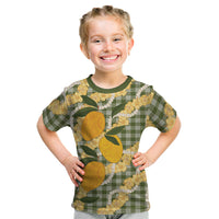 Uliuli Ahiahia Hawaiian Mango Palaka Kid T Shirt Aloha Hibiscus Pikake Lei
