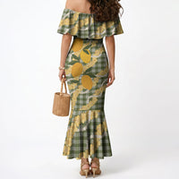 Uliuli Ahiahia Hawaiian Mango Palaka Mermaid Dress Aloha Hibiscus Pikake Lei