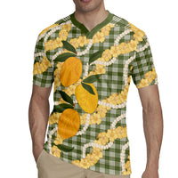 Uliuli Ahiahia Hawaiian Mango Palaka Rugby Jersey Aloha Hibiscus Pikake Lei