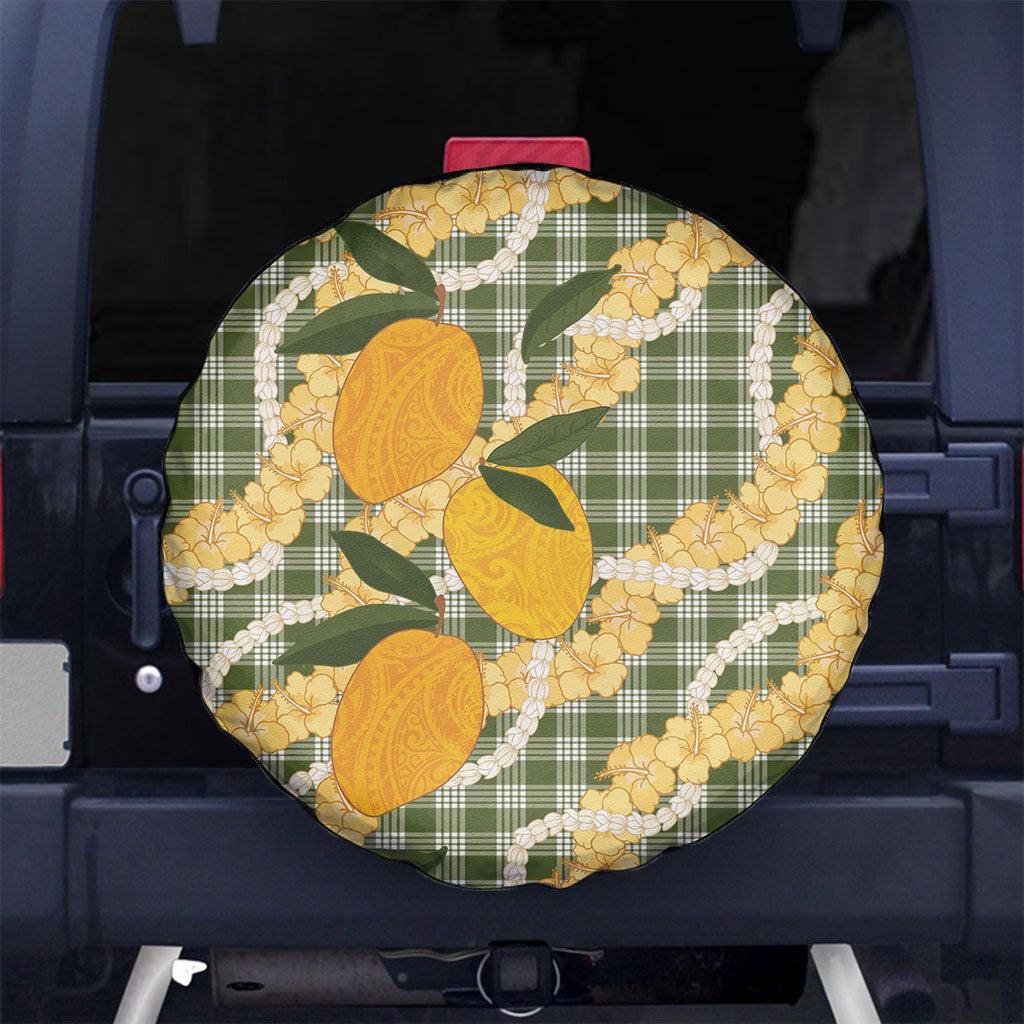 Uliuli Ahiahia Hawaiian Mango Palaka Spare Tire Cover Aloha Hibiscus Pikake Lei