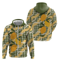 Uliuli Ahiahia Hawaiian Mango Palaka Zip Hoodie Aloha Hibiscus Pikake Lei
