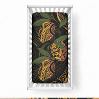 Hawaiian Mango Tribal Tattoo Baby Bed Cover Gold Pacific Traditional Pattern LT9 28 × 52 in Gold - Polynesian Pride