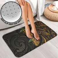Hawaiian Mango Tribal Tattoo Bathroom Set Gold Pacific Traditional Pattern
