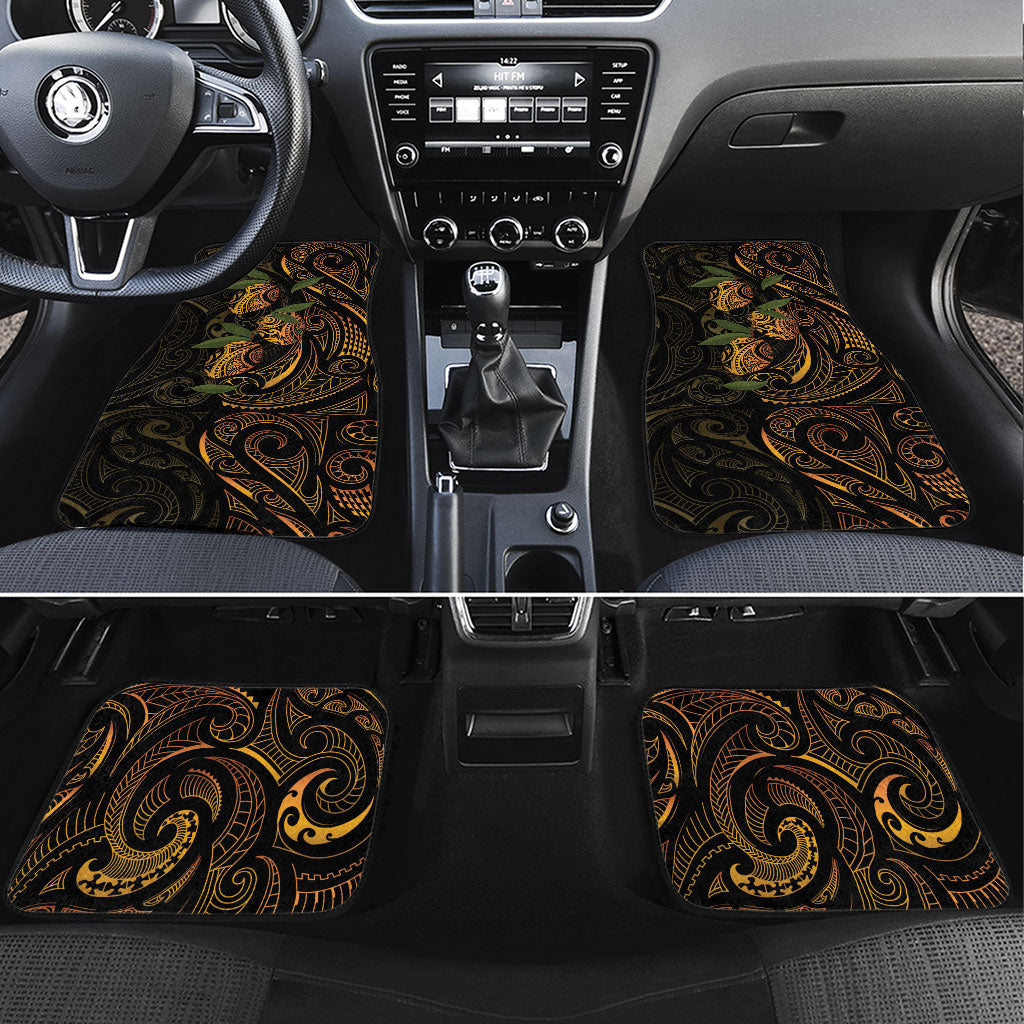 Hawaiian Mango Tribal Tattoo Car Mats Gold Pacific Traditional Pattern