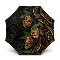 Hawaiian Mango Tribal Tattoo Umbrella Gold Pacific Traditional Pattern