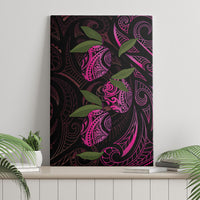 Hawaiian Mango Tribal Tattoo Canvas Wall Art Pink Pacific Traditional Pattern
