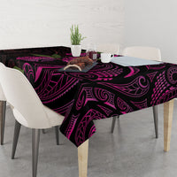 Hawaiian Mango Tribal Tattoo Tablecloth Pink Pacific Traditional Pattern