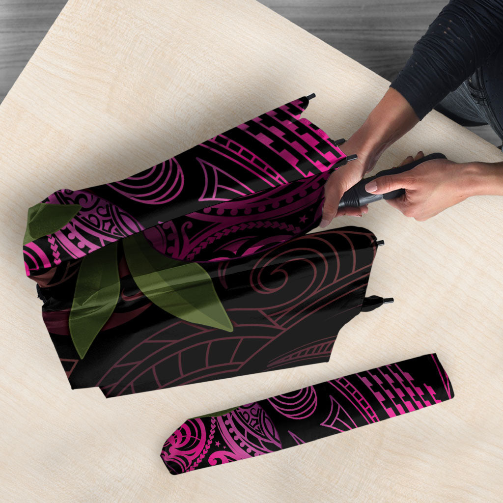 Hawaiian Mango Tribal Tattoo Umbrella Pink Pacific Traditional Pattern
