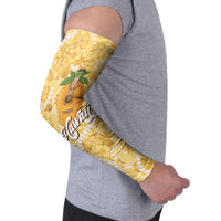 Hawaiian Mango Ukulele Arm Sleeves Retro Yellow Hibiscus Pikake Lei