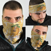 Hawaiian Mango Ukulele Neck Gaiter Retro Yellow Hibiscus Pikake Lei