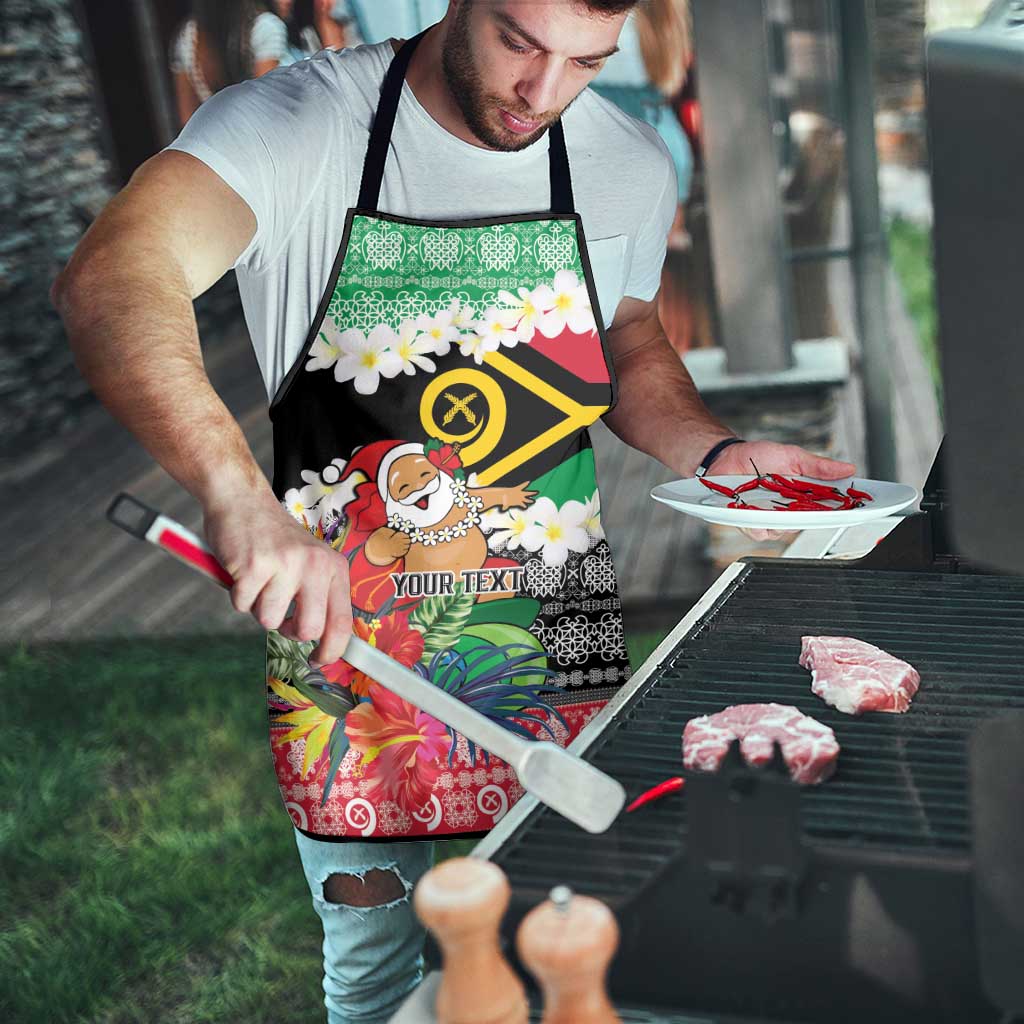 Personalised Vanuatu Joyeux Noel Apron Proud To Be a Ni-Van Sand Drawing Art - Polynesian Pride