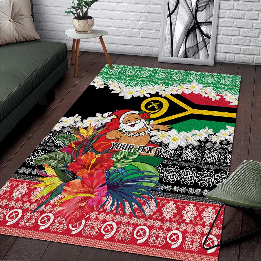 Personalised Vanuatu Joyeux Noel Area Rug Proud To Be a Ni-Van Sand Drawing Art - Polynesian Pride