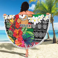 Personalised Vanuatu Joyeux Noel Beach Blanket Proud To Be a Ni-Van Sand Drawing Art - Polynesian Pride