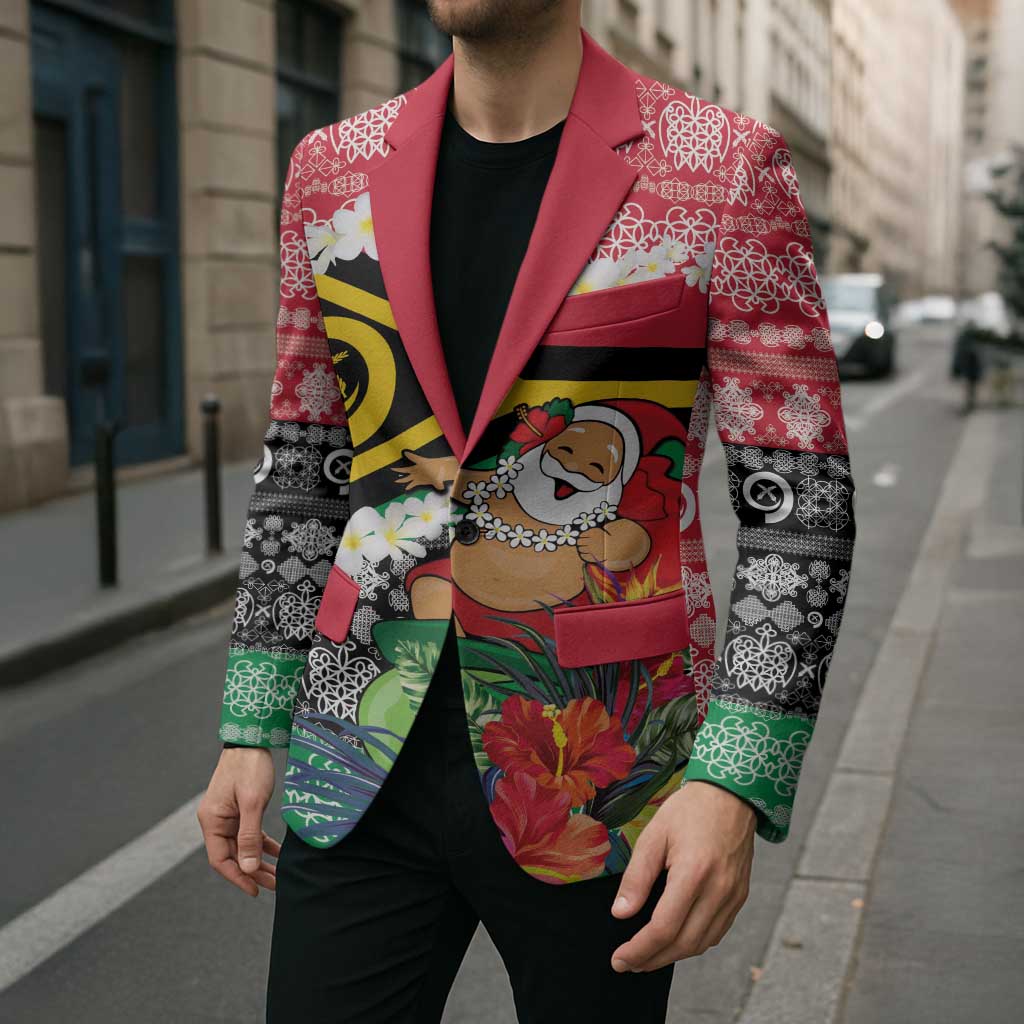 Personalised Vanuatu Joyeux Noel Blazer Proud To Be a Ni-Van Sand Drawing Art - Polynesian Pride