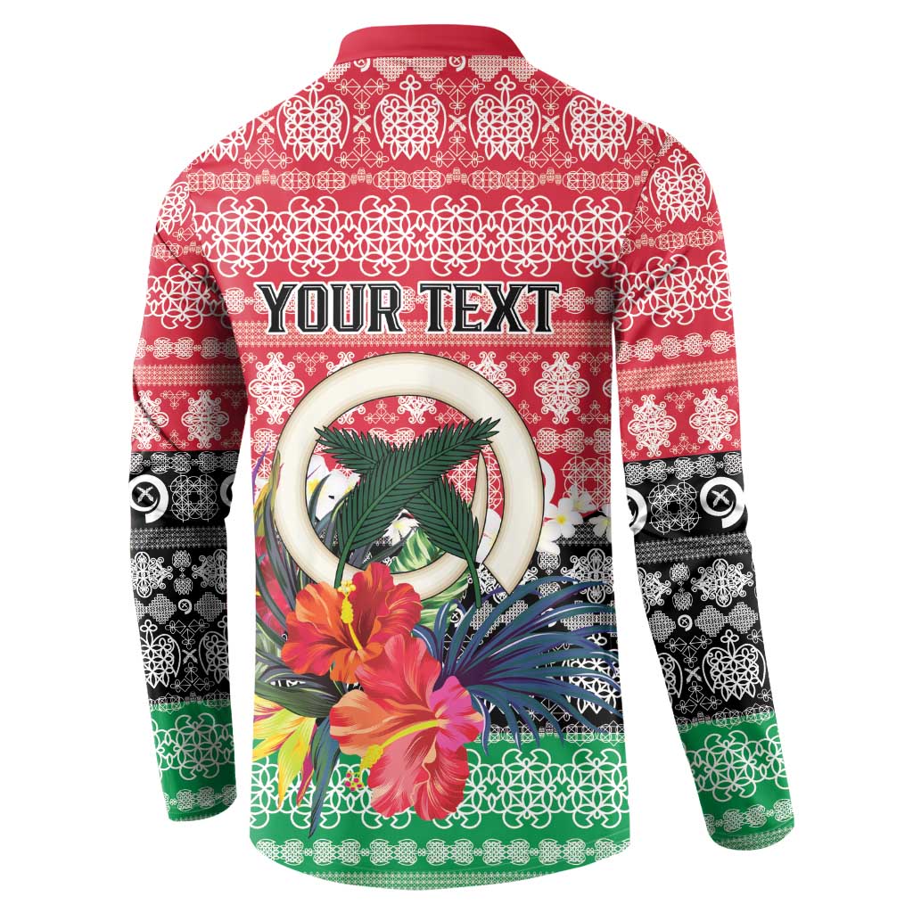 Personalised Vanuatu Joyeux Noel Button Sweatshirt Proud To Be a Ni-Van Sand Drawing Art - Polynesian Pride