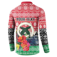 Personalised Vanuatu Joyeux Noel Button Sweatshirt Proud To Be a Ni-Van Sand Drawing Art - Polynesian Pride