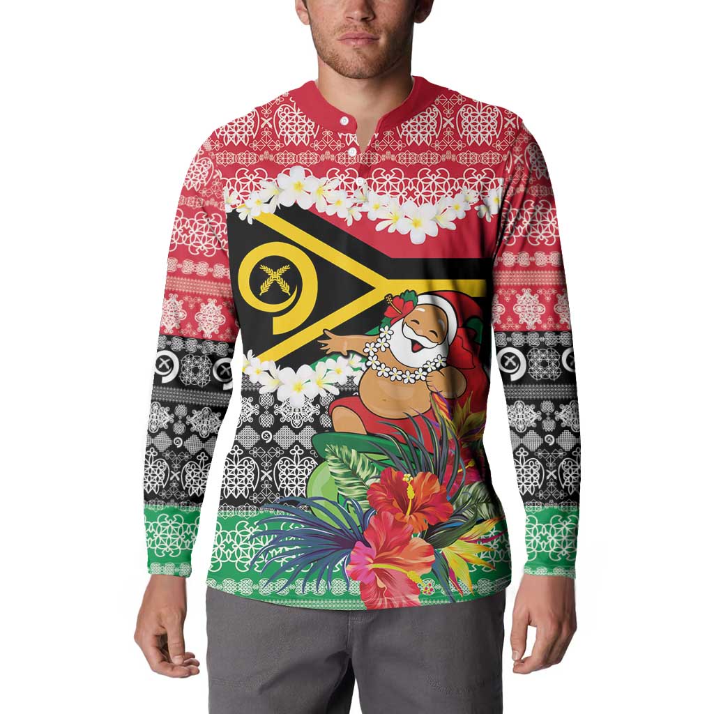 Personalised Vanuatu Joyeux Noel Button Sweatshirt Proud To Be a Ni-Van Sand Drawing Art - Polynesian Pride