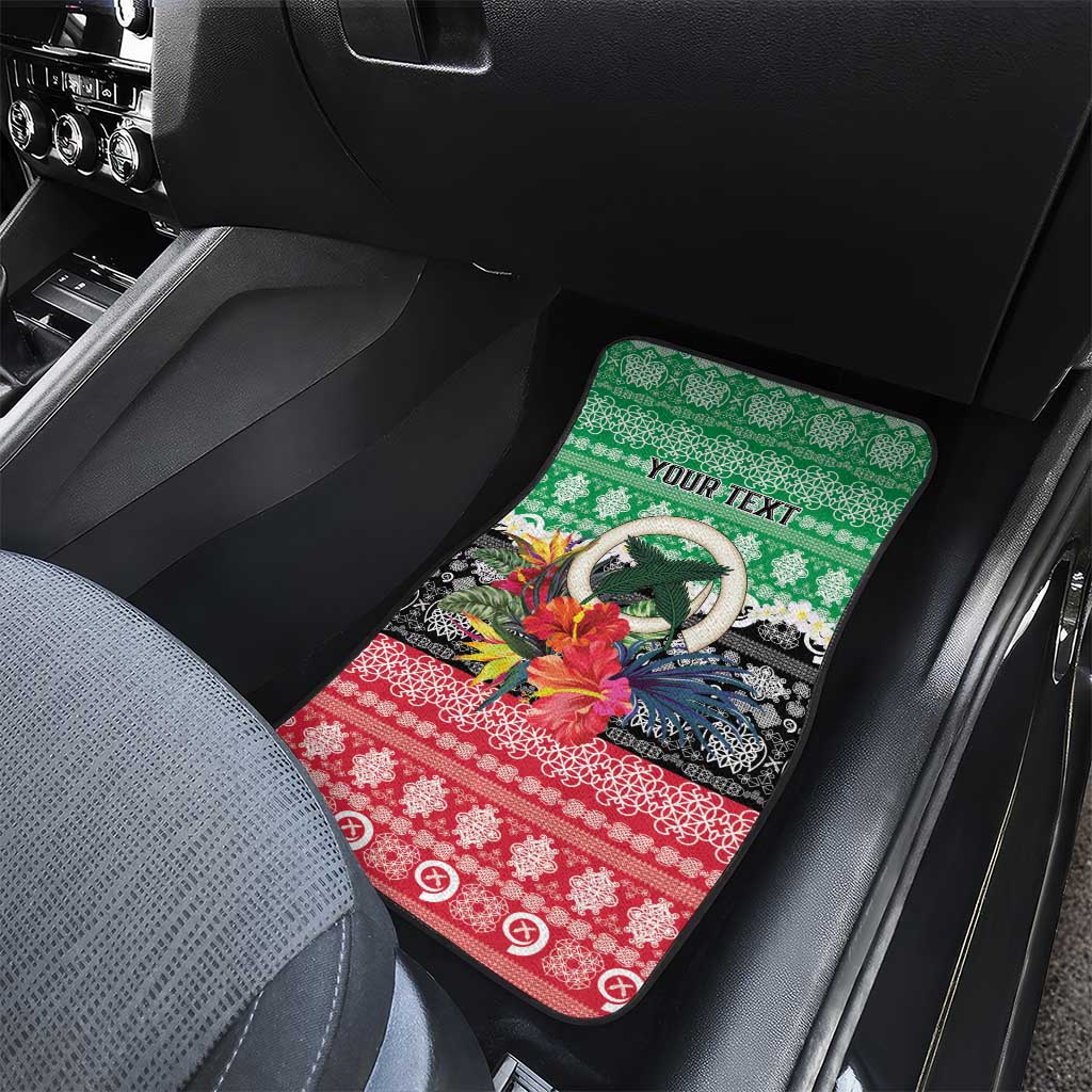 Personalised Vanuatu Joyeux Noel Car Mats Proud To Be a Ni-Van Sand Drawing Art - Polynesian Pride