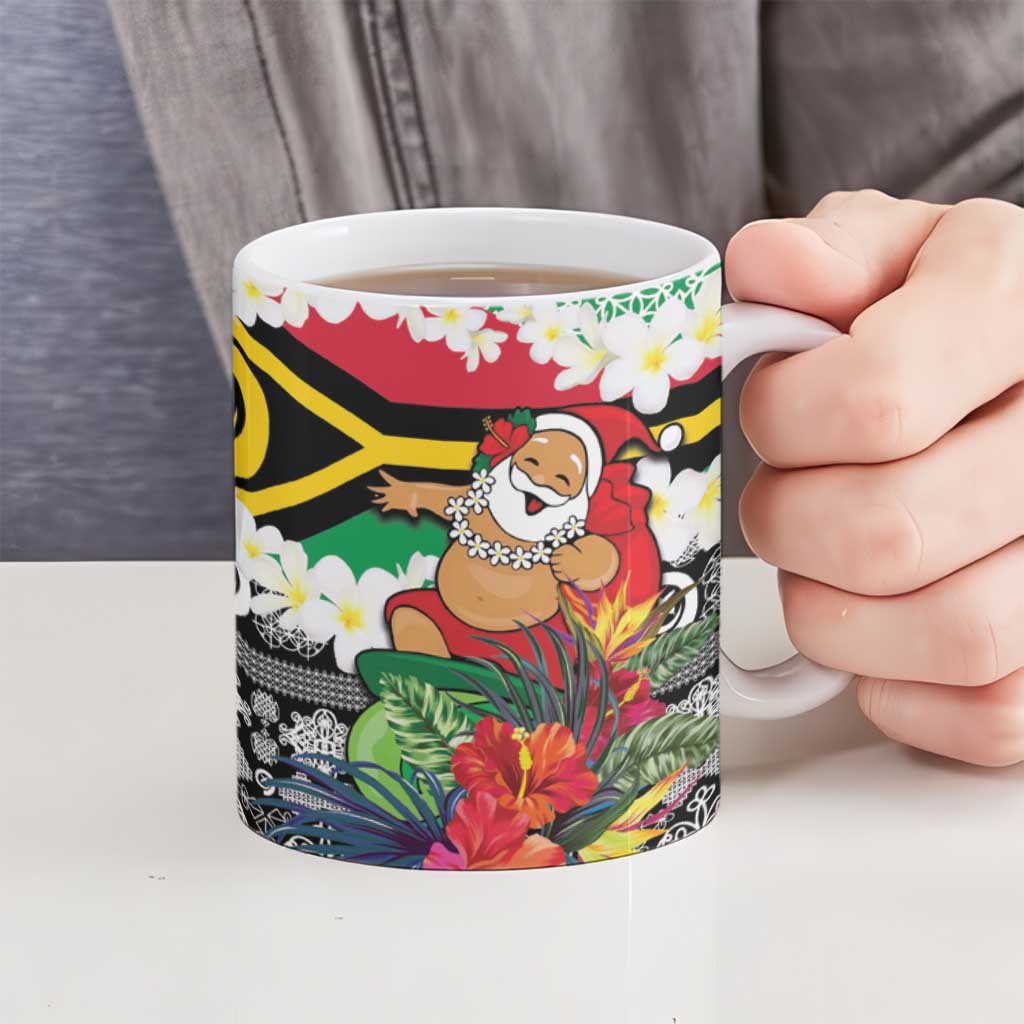 Personalised Vanuatu Joyeux Noel Ceramic Mug Proud To Be a Ni-Van Sand Drawing Art - Polynesian Pride