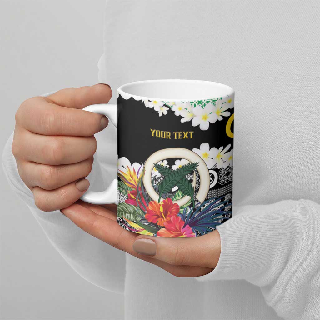 Personalised Vanuatu Joyeux Noel Ceramic Mug Proud To Be a Ni-Van Sand Drawing Art - Polynesian Pride