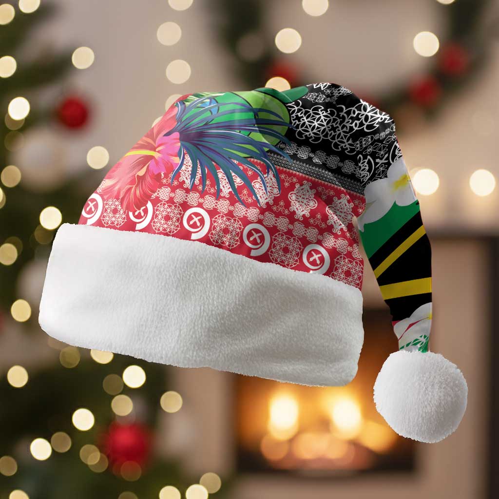 Personalised Vanuatu Joyeux Noel Christmas Santa Hat Proud To Be a Ni-Van Sand Drawing Art - Polynesian Pride