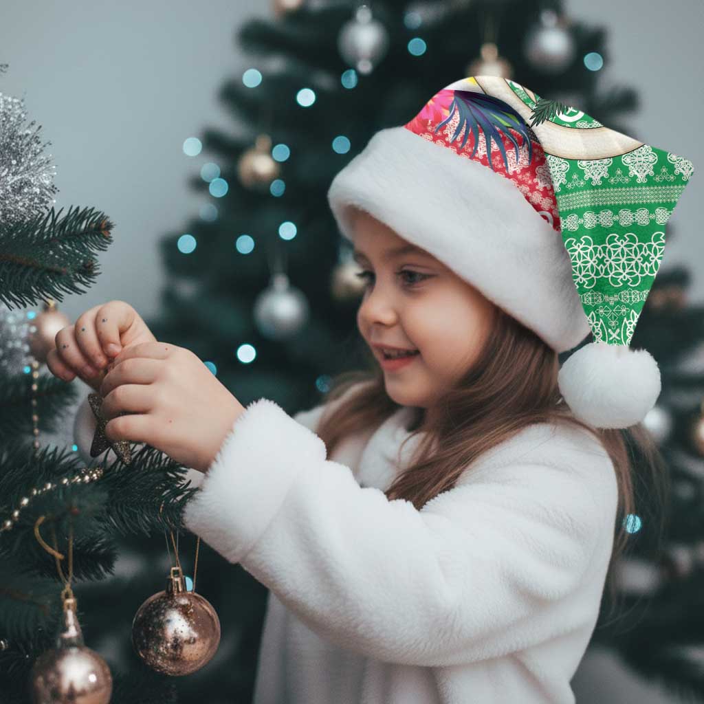 Personalised Vanuatu Joyeux Noel Christmas Santa Hat Proud To Be a Ni-Van Sand Drawing Art - Polynesian Pride