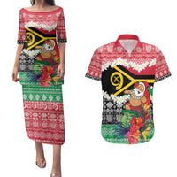 Personalised Vanuatu Joyeux Noel Couples Matching Puletasi and Hawaiian Shirt Proud To Be a Ni-Van Sand Drawing Art - Polynesian Pride